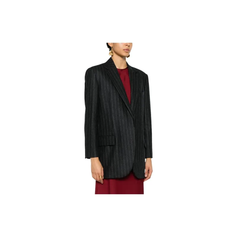 Brunello Cucinelli Pinstripe Single Breasted Blazer-3