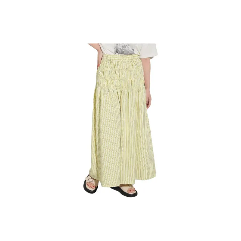 Beams Casual Long Skirt Women's Yellow-1