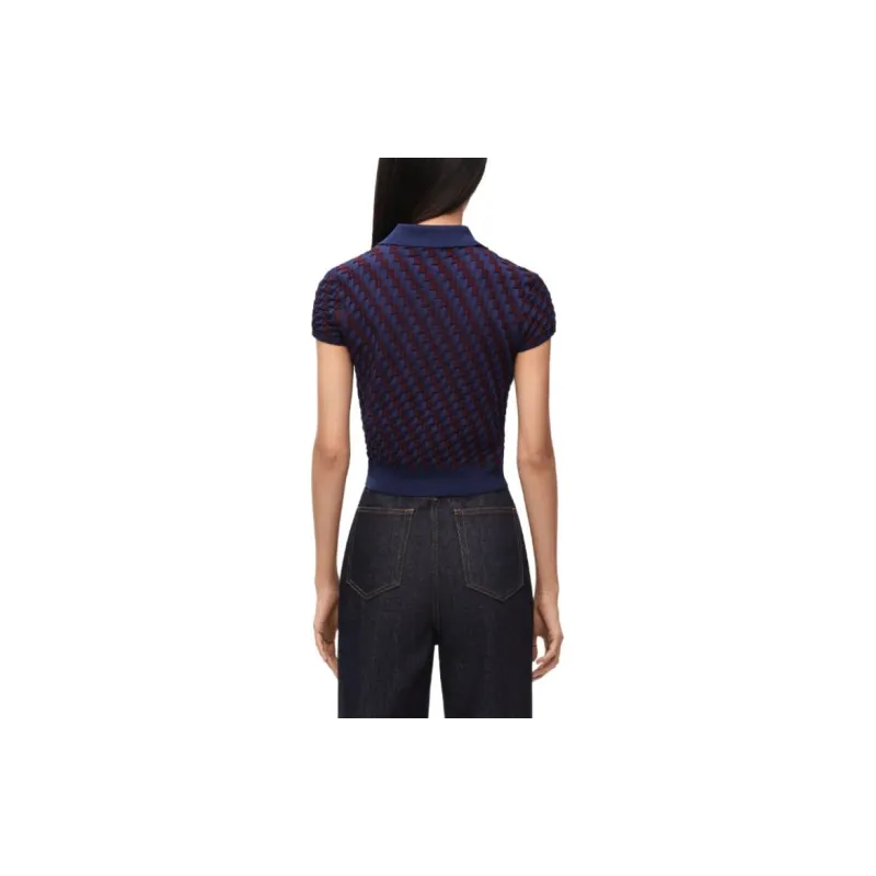 LOEWE Polo Sweater 'Burgundy/Navy'-3