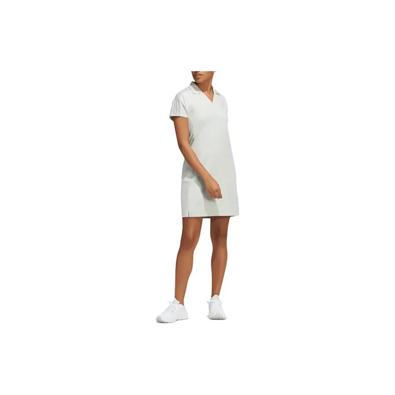 Adidas Short-Sleeved Dresses Women's Linen Green-4