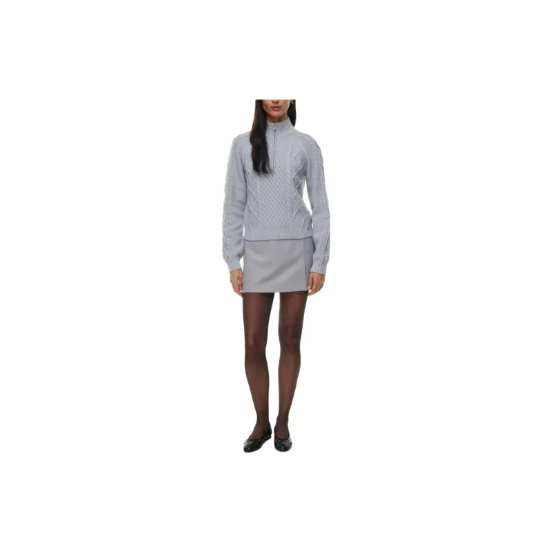 ARITZIA Sunday Best Boreal 1/4 Zip Sweater Sweater Women's Foil Grey-1