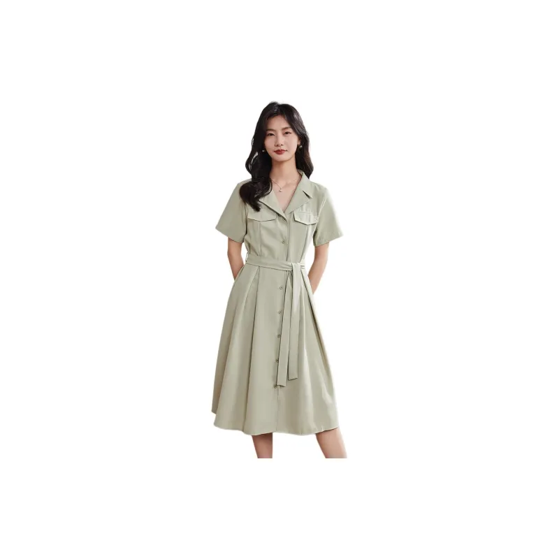 Coonesha Short Sleeved Dresses Women's Green-5