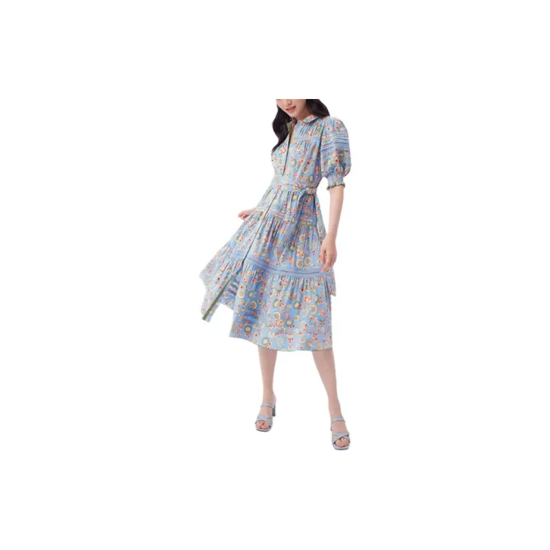 DVF Diane Von Furstenberg Short-Sleeved Dresses Women's Blue-2