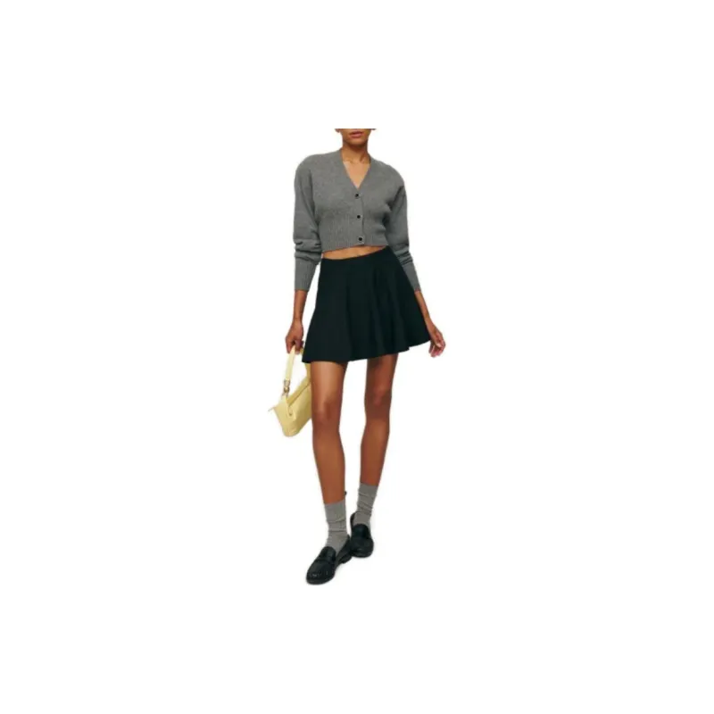 REFORMATION Dakota Skirt Casual Short Skirts Women's Black-2