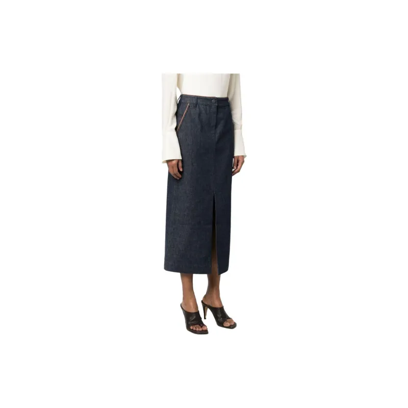 GIORGIO ARMANI Denim Long Skirts Women's Marine Blue-3