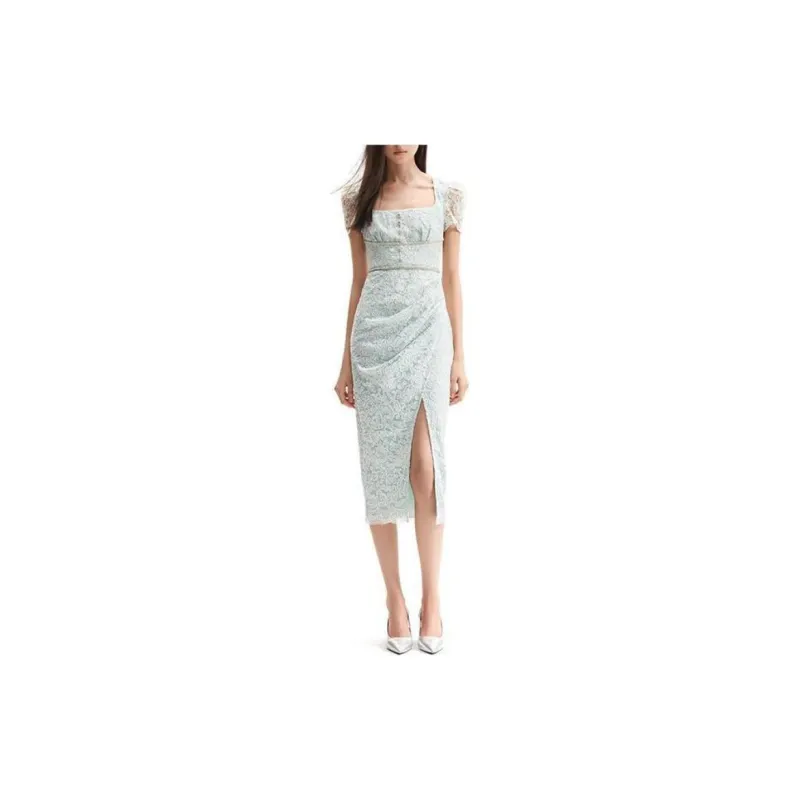 Self portrait Short Sleeved Dresses Women's Mint Green-3