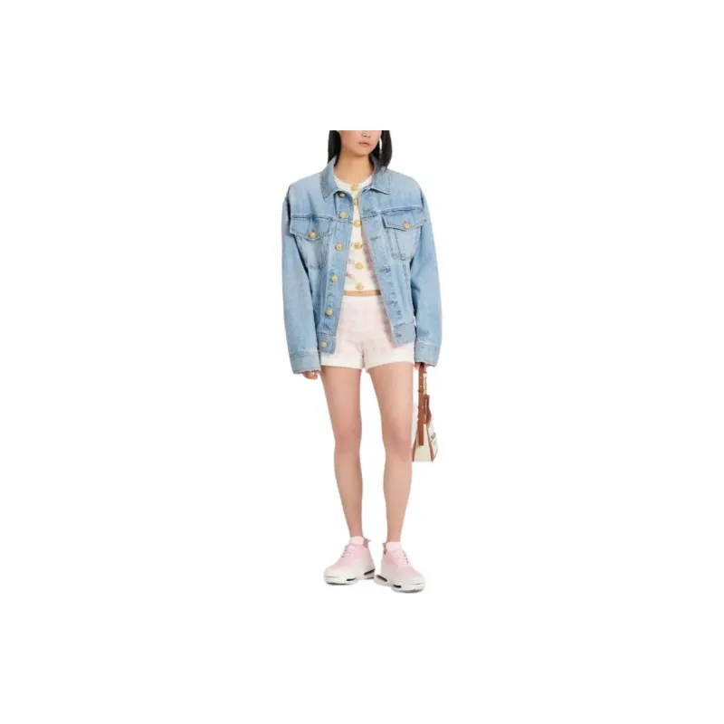 BALMAIN Houndstooth Cropped Cardigan 'Rose'-1