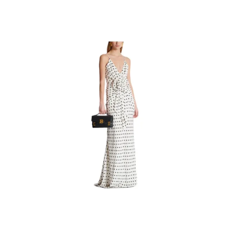BALMAIN Polka Dot print Appliqué Gown-1