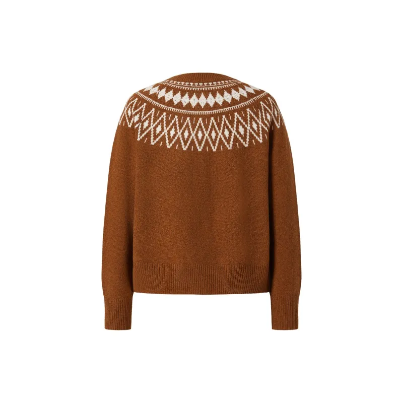 JZ. ANNAKRO Sweater Women's Floral Coffee-1