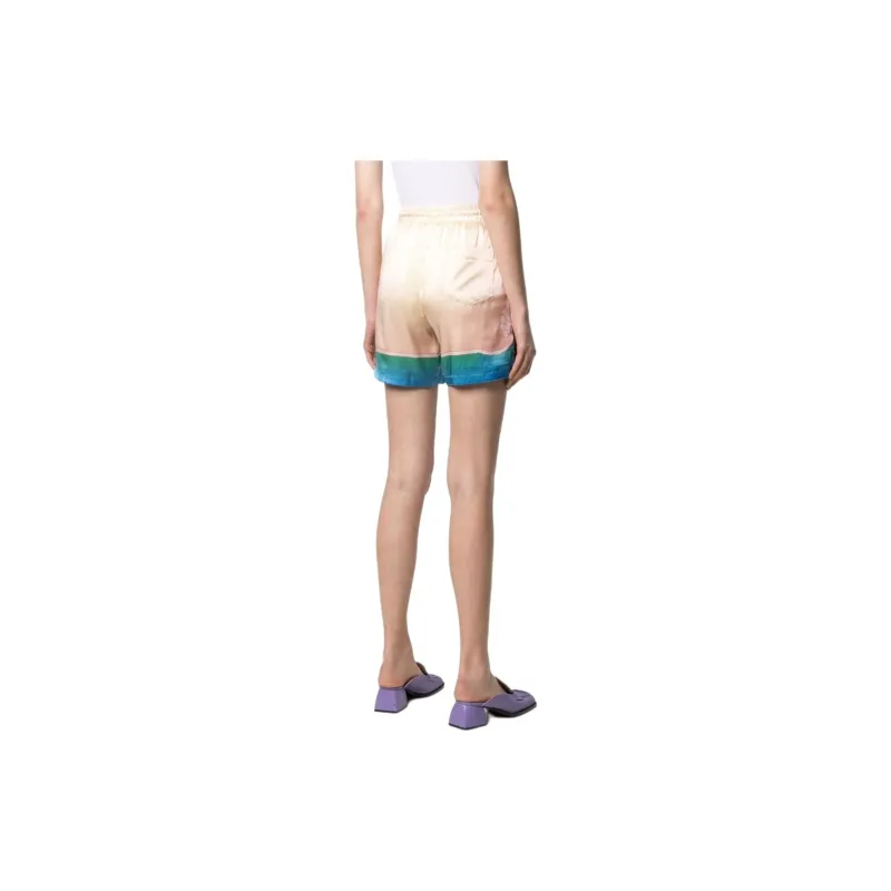 CASABLANCA Tie-dye Drawstring Silk Shorts-1