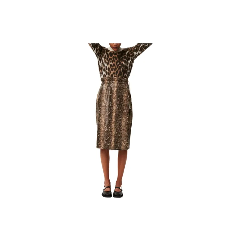 GANNI Leopard Jacquard O Neck Jumper 'Leopard'-2