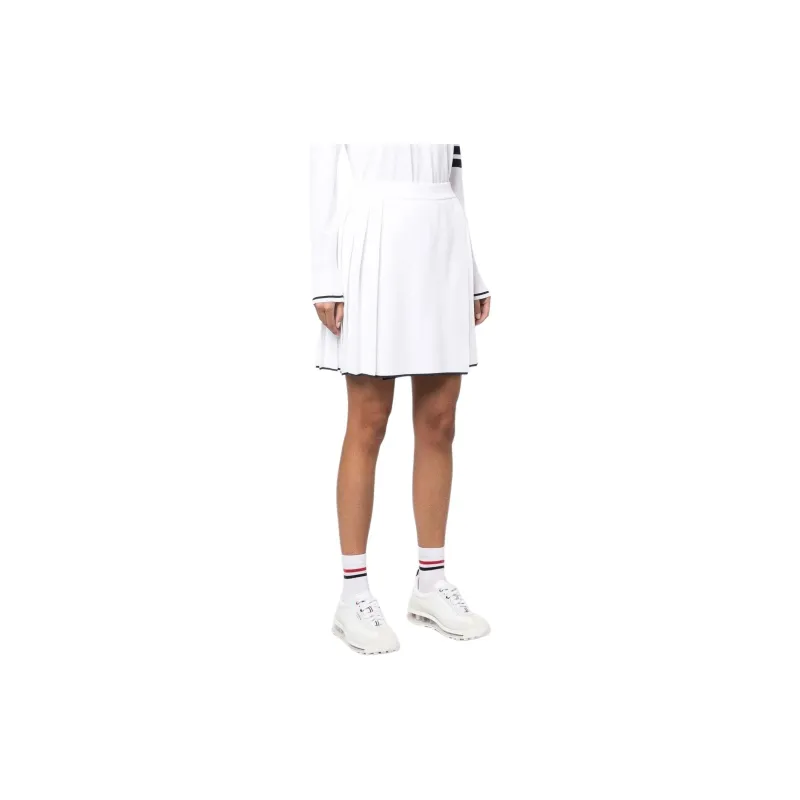 THOM BROWNE 4-Bar High Waist Pleated Skirt-3
