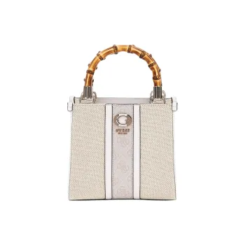 GUESS Cotton Shoulder Bag Crossbody Bag Handbag Mini Women's Cream