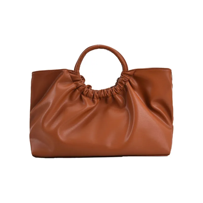 ALOENEY PU Handbag, Shoulder Bag Medium Size Women's Brown/Yellow Brown/Ecru-4