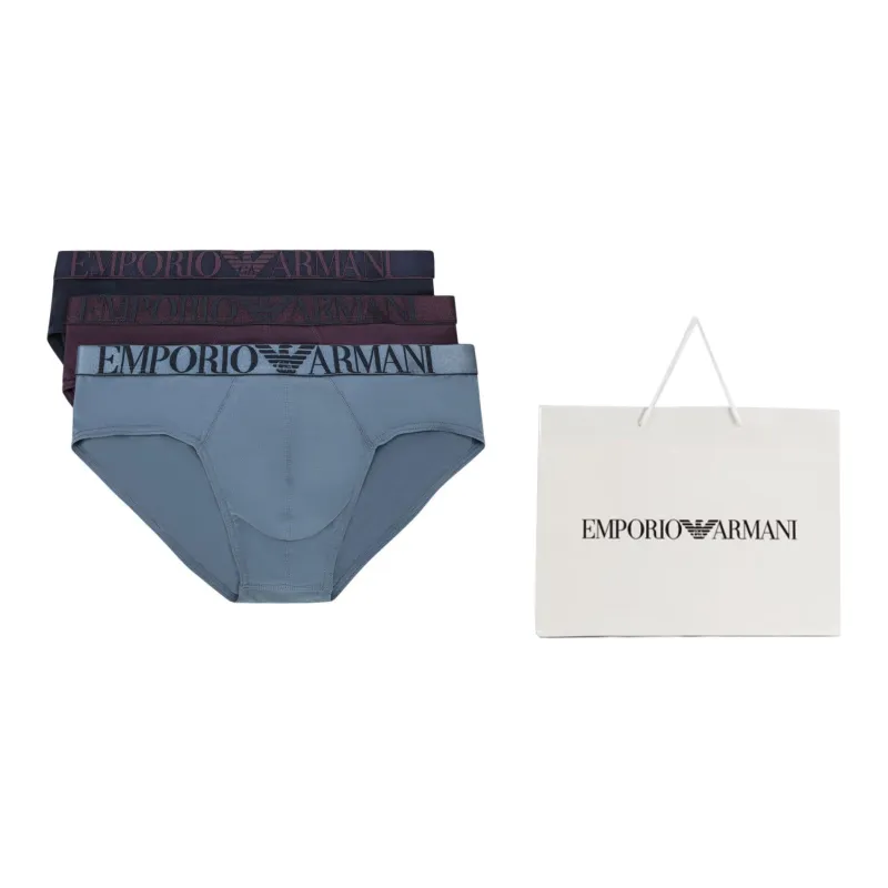 EMPORIO ARMANI Low Rise Logo Waistband Pack Of Three Briefs-5