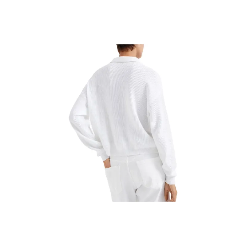 Brunello Cucinelli Embellished English Rib Knit Polo Shirt-2
