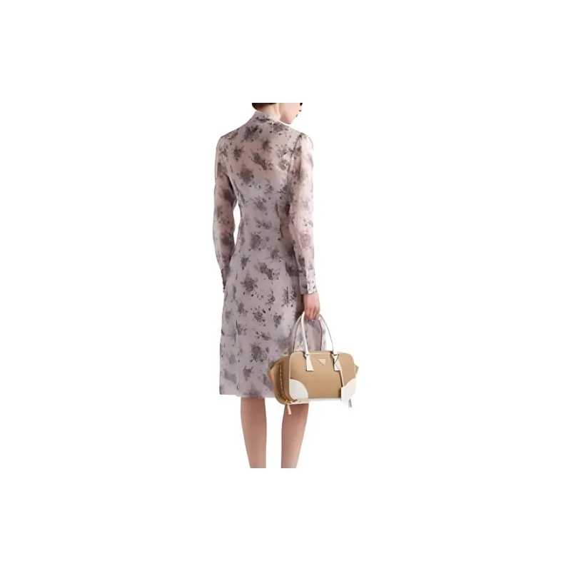 PRADA Floral print Chiffon Midi Dress-2