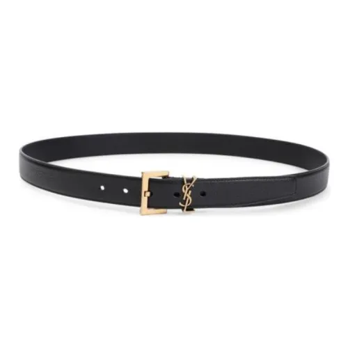 SAINT LAURENT Monogram Square Buckle suede