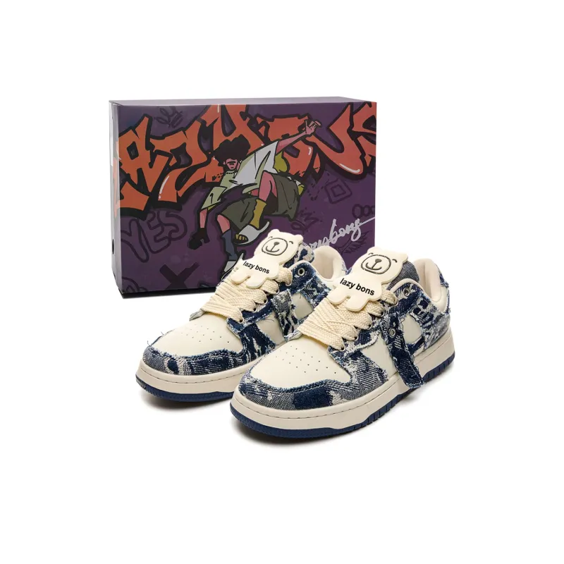 LAZY BONS Abrasion Resistant Breathable Slip Resistant Low Top Skateboard Shoes Unisex-6