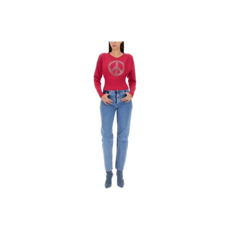 MOSCHINO Rhinestone Cropped Jumper-1