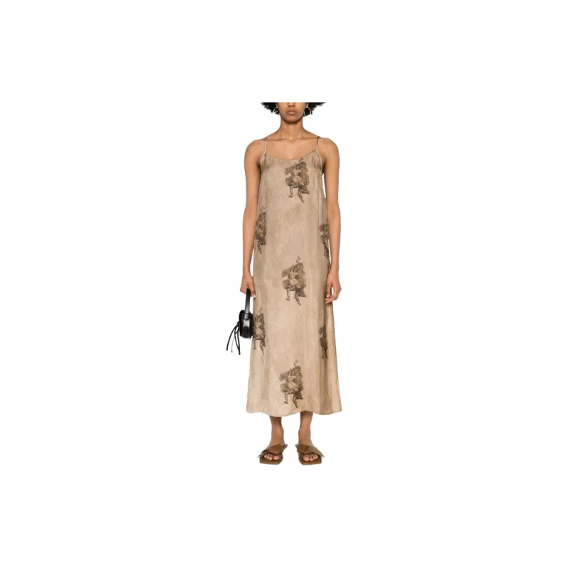 UMA WANG Renaissance-print Midi Dress-3