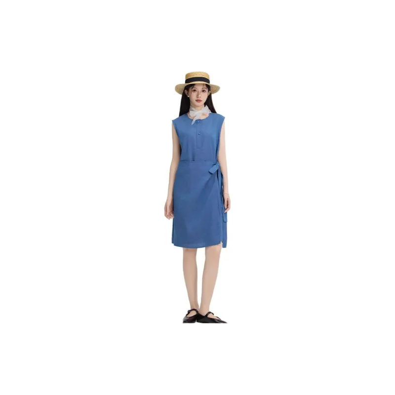 HUASJ Sleeveless Dress Women's Dark Blue-1