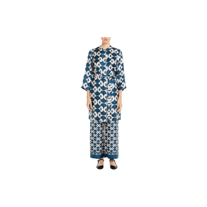 'S MAX MARA All Over Patterned Long Sleeved Dress-2