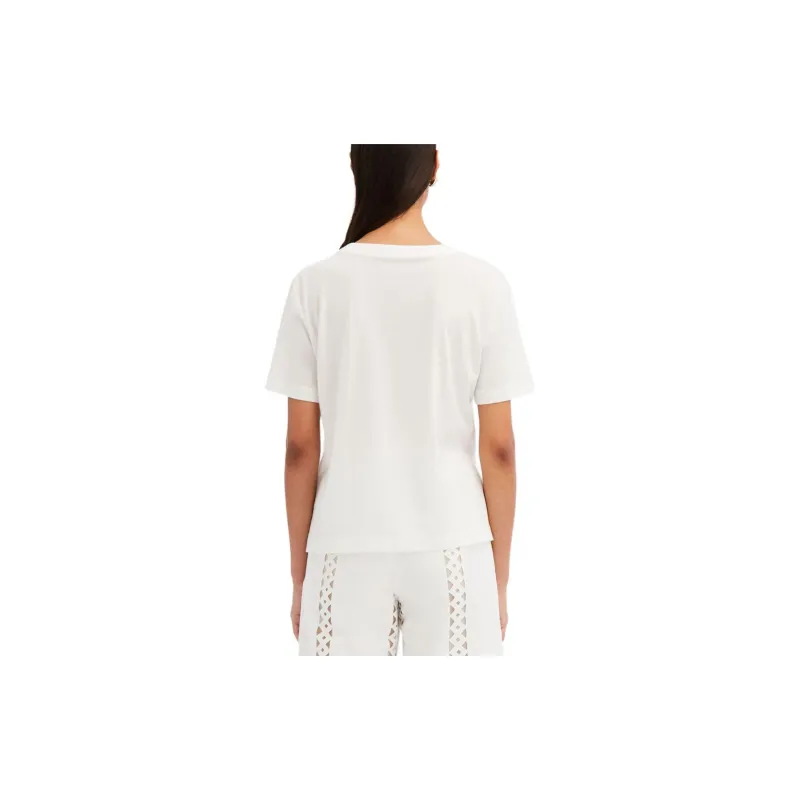 Oscar De La Renta Cactus Eyelet Guipure Cotton T-shirt-2