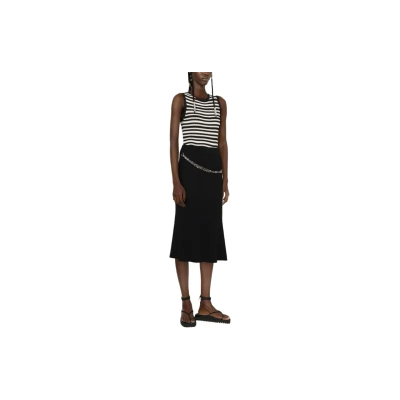 Paco Rabanne Chain detail Ribbed knit Skirt-2