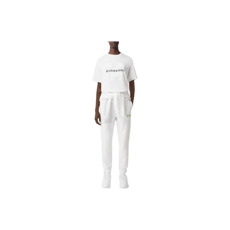 Burberry X Minecraft Logo Print Cotton Oversized T shirt White-1