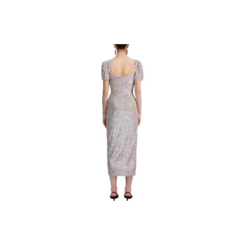 Self-portrait Short-Sleeved Dresses Women's Silver-2