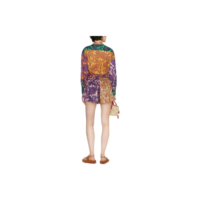 Zimmermann Tiggy Patchwork Drawstring Shorts-2