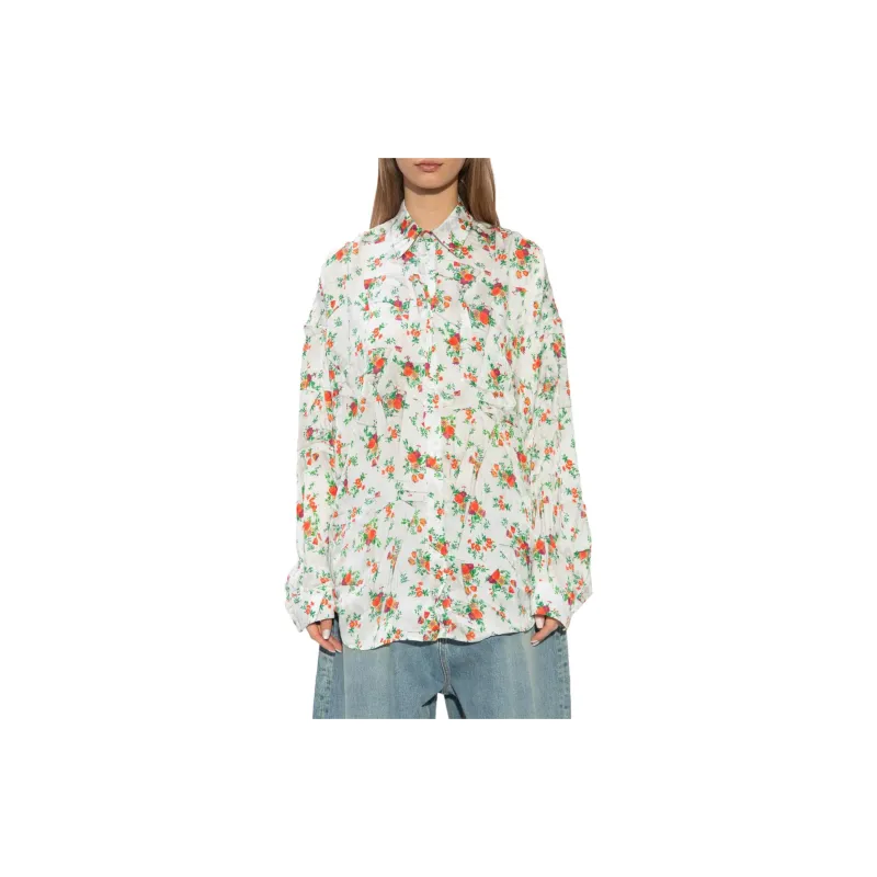 Balenciaga Shirt Loose Fit Style Women's White-1
