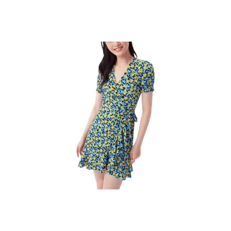 DVF Diane Von Furstenberg Short Sleeved Dress Women's Multicolor-5
