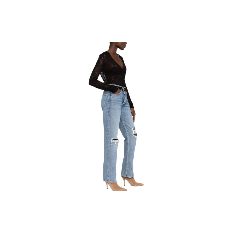 SAINT LAURENT Open knit Semi sheer Top-3