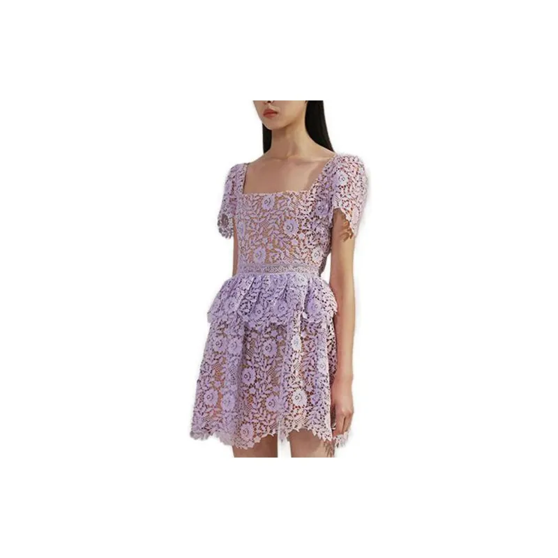 Self portrait Short Sleeved Dresses Women's Lilac-5