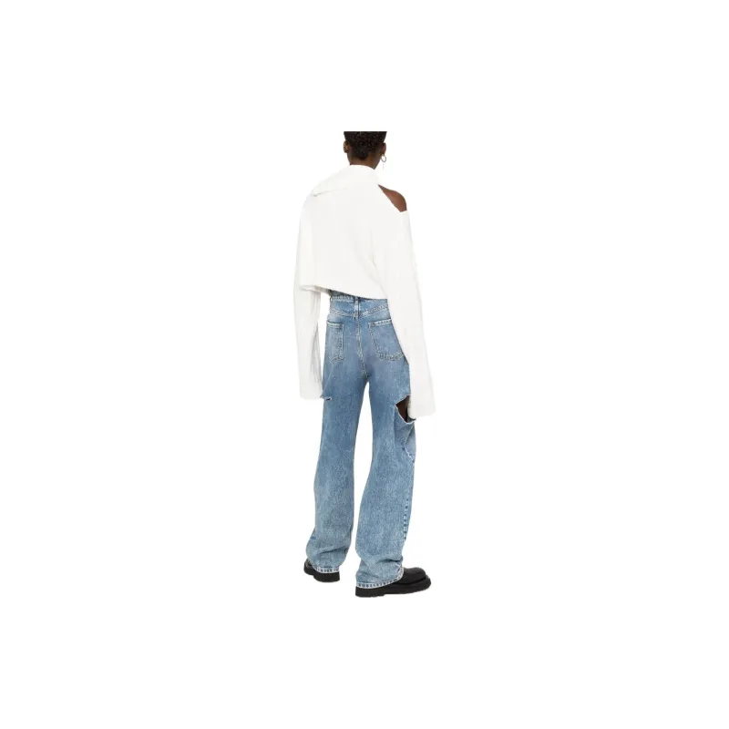 BALMAIN FW22 Loose Fit Sweater Women's White-1