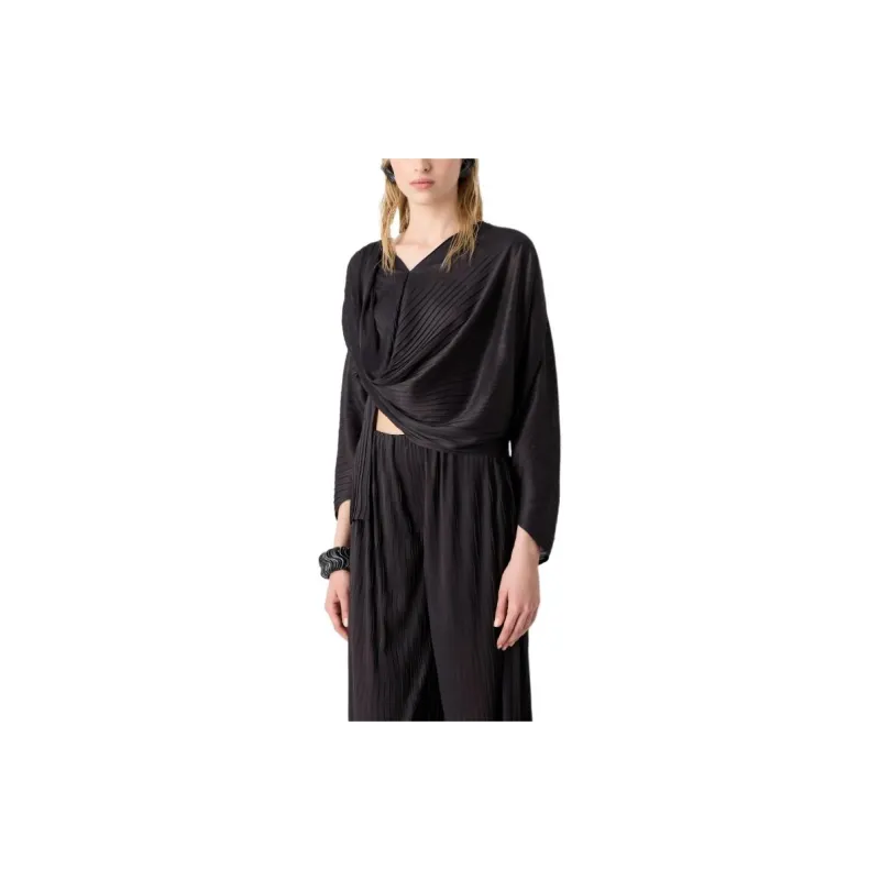 GIORGIO ARMANI Cowl Neck Long-Sleeve Blouse-4