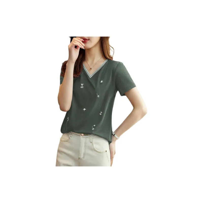 XWI T Shirts Women's Gray Green-1