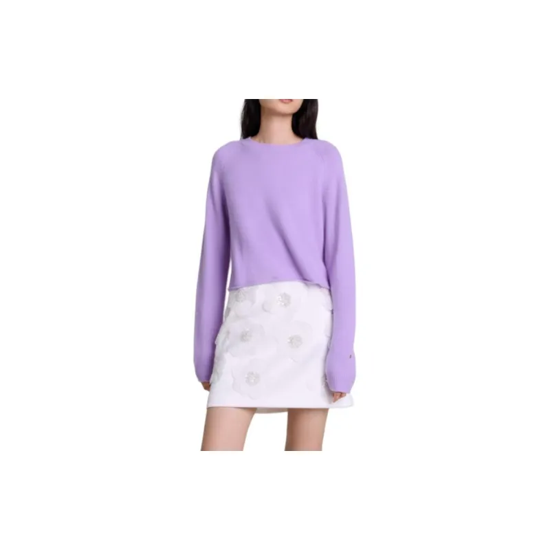 Maje Cropped Cashmere Sweater-1