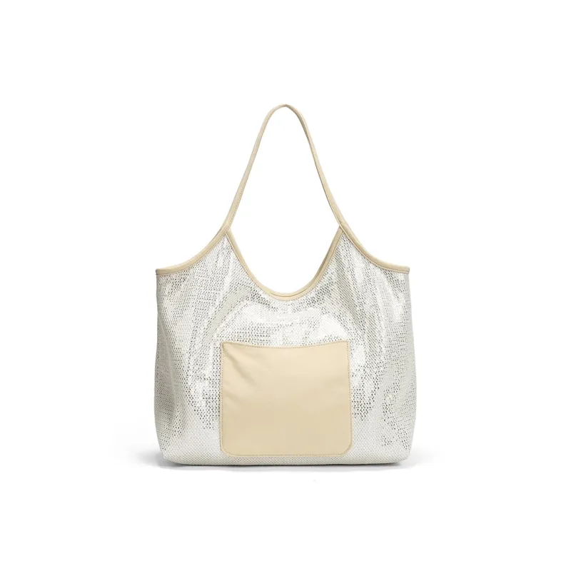 NOXXON Polyester With PE Tote Bag Shoulder Bag Regular Women's Khaki-2