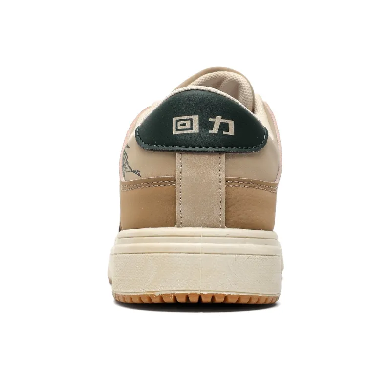 Warrior Anti Slip And Wear Resistant Lightweight Low Top Skateboard Shoes Men's Apricot Green-4