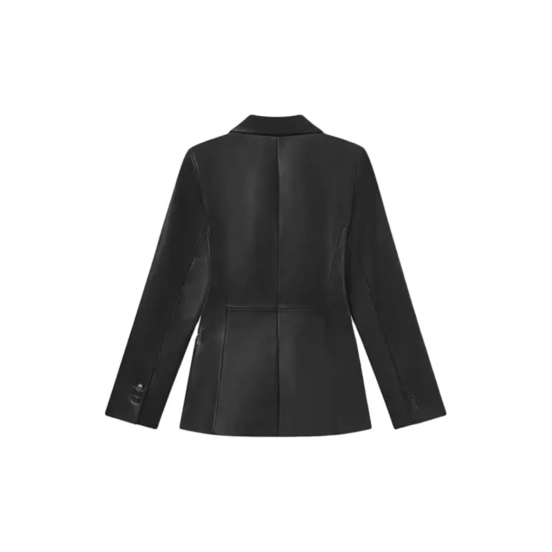 FRAME FW24 Leather Jacket Women's Black-1