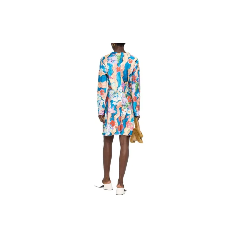 MARNI Abstract print Satin Dress-2