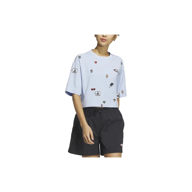 Adidas Crop Tops Women's Blue-1