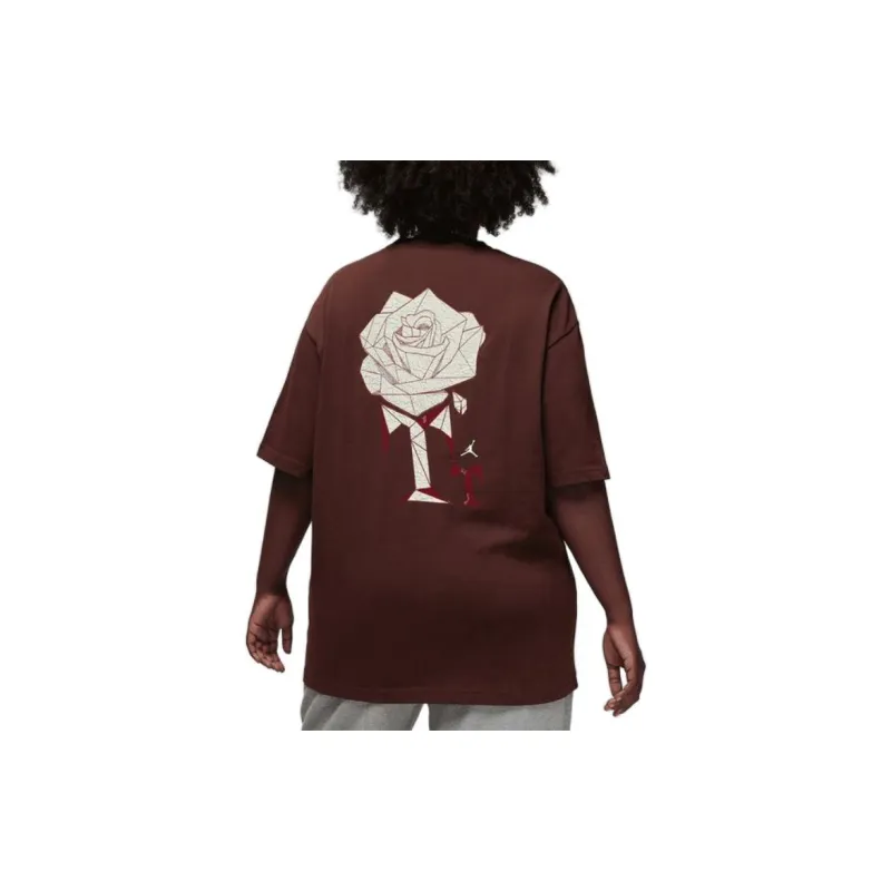Jordan Set-in Sleeve T-Shirt Women's Coffee Asia Version-3