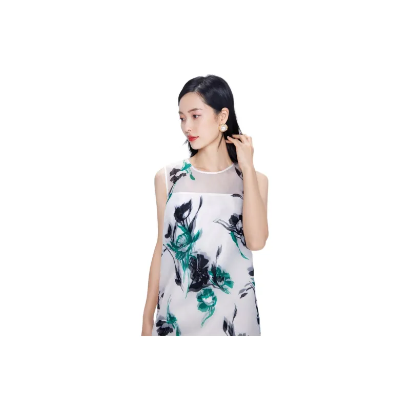 BBLLUUEE Sleeveless Dress Women's White-3