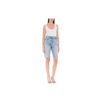 MIU MIU Denim Shorts Women's Light Blue