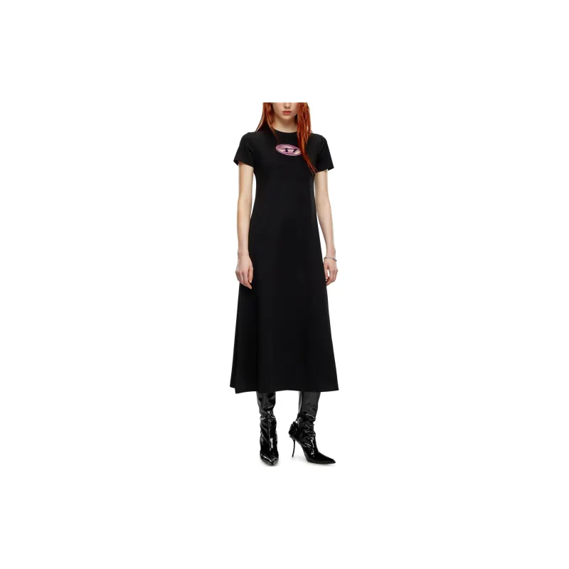 DIESEL Short Sleeved Dresses Women's Black/Pink-1