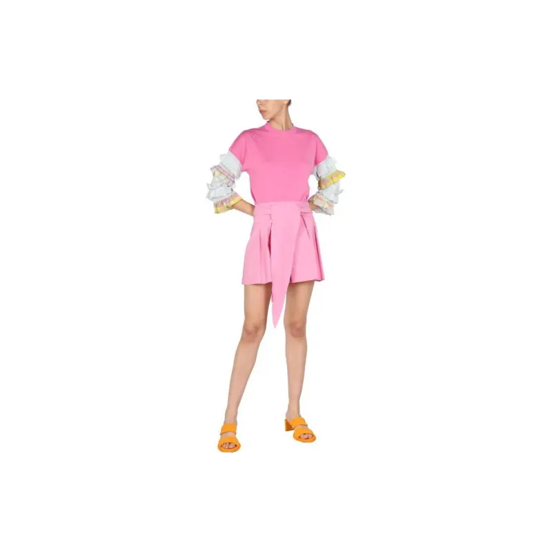 MOSCHINO Belted High Waist Tailored Shorts-2